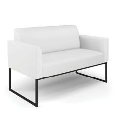 Sofá Namoradeira Base Industrial Preto Marisa Corino D03 - D\`rossi Cor Branco