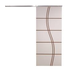 Porta De Correr Branco Prime Frisada Kit Alumínio Fs Duplo - 210x70