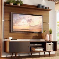 Rack Madesa Dubai e Painel para TV até 65 Polegadas com Pés - Rustic/P