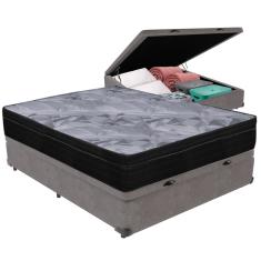 Cama Box Baú e Colchão Airtech Pampa Molas ensacadas Casal Ortobom