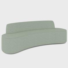 Sofá 4 Lugares Curvo Sala de Estar Living Cancún D02 Linho Verde 260 cm D-477 - Lyam Decor