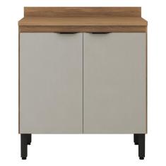 Balcão de Cozinha Firenze 2 Portas 80 cm Amêndola Touch Nude Prime Tx - Demóbile