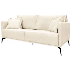 Sofa Liv 3 Lugares 220cm Pes Aço Linho 234 Natural Ezz Natural