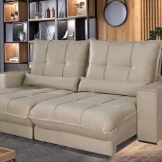 Sofá Retrátil E Reclinável Thor - Molas Ensacadas 2.10 Mts Bege