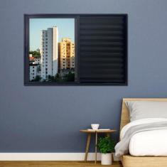 Janela Veneziana de Alumínio 3 Folhas 120 X 150cm Linha 25 Esquadrias 