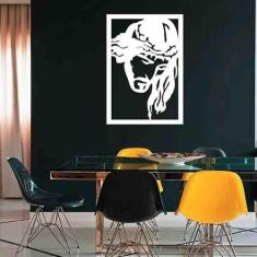 Quadro Decorativo Jesus Cristo 3Mm Vazado Marrom - Mdf - Decoarts