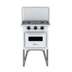 Fogão Portátil 2 Bocas Venax Gemini com Tampa de Metal  Gás GLP Branco