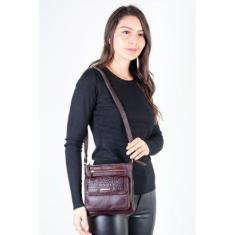 Bolsa pequena transversal em couro liso Emma-Feminino