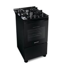 Fogão de Piso Brastemp 4 Bocas com mesa de vidro e grades duplas de ferro fundido Preto - BFO4VAE - Bivolt Bivolt