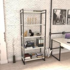 Estante de Livros Industrial Aço 80cmx187cm 5 Prateleiras Kuadra - Com