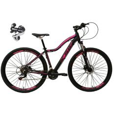 Bicicleta Aro 29 Ksw Mwza 24v Câmbio Shimano Acera K7 Garfo Trava Freio a Disco - Preto/Rosa