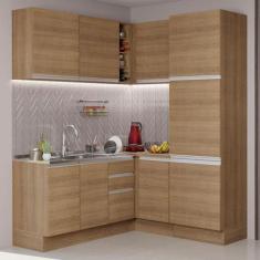 Cozinha Completa de Canto Madesa Glamy 329001 com Armário e Balcão (Se