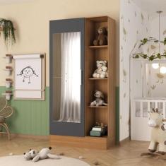 Guarda Roupa Infantil 1 Porta com Espelho Sara - Espresso Móveis