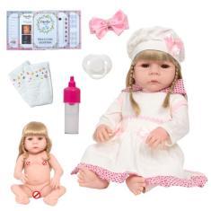Boneca Reborn Abigail Completa Cabelo Comprido + Acessórios - Cegonha 