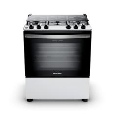 Fogão Brastemp 5 Bocas Cor Branca Com Botões Removíveis e Exclusivo Aro Protetor - BFS5NDB BIVOLT