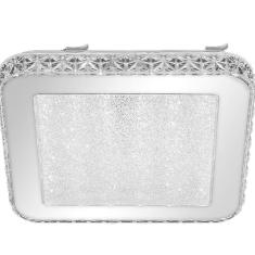 Plafon Cristal Transparente Espelhado 28cm Led 12w 6000k