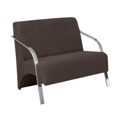 Poltrona Namoradeira Vênus Braço Aluminio marrom