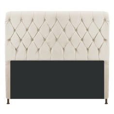 Cabeceira Estofada Cristal 160cm Queen Size Bege