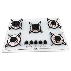 Fogão cooktop 5 bocas branco com acendimento automatico