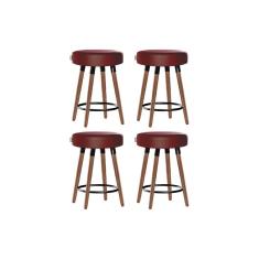 Kit 4 Bancos Moderno Pé Palito Roma Slim Romã 50cm