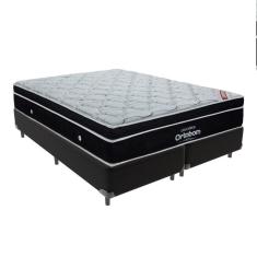 Cama + Box Colchão King Com Molas Ensacadas Ortobom Europillow Elegant Cor:preto
