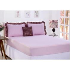 Jogo De Lençol Poa Queen Size 04 Peças - deccoralle, Rosa Claro