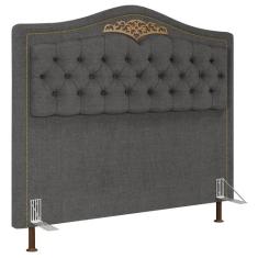 Cabeceira Cama Box Casal Queen 160cm Imperial J02 Linho Grafite - Mpoz