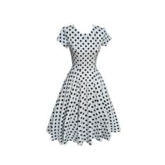 Vestido Godê com manga  Poá Branco Bolinha godê rodado Anos 60 - Absol