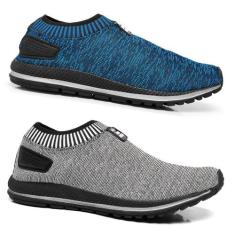 Kit 2 Pares de Tênis Masculino Meia Sem Cadarço Calce Fácil Macio - NI