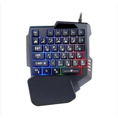 Teclado Gamer Rgb Uma Mão Semi Mecânico Jogos USB