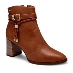 Bota Feminina Dakota Salto Blocado Bico Fino Marrom 35