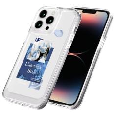 AKABEILA Capa para iPhone 15 Pro transparente com design TPU bumper floral flor PC capa de telefone traseira botão galvanizado mulheres menina 6,1 polegadas