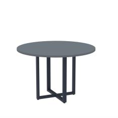 Mesa De Reunião Redonda 100cm Mrr1100p25tub Grafito/azul Delrei