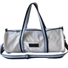 Bolsa de Academia de Lona com Fita Vermelho-Feminino