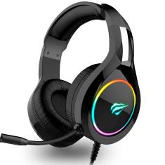 Headset Gamer Havit H2232D - LED RGB - Conector USB e P2 3.5mm - Microfone - Preto - HV-H2232D-Unissex