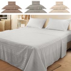 Jogo de Cama King 4 Peças 300 Fios 100% Algodão Adamascado bf Colchões