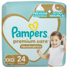 Fralda Pampers Premium Care Tamanho XXG Pacote Mega 24 Fraldas Descart