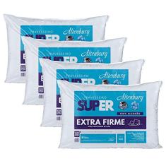 Kit 04 Travesseiros Altenburg Super Suporte Extra Firme 0,48x0,68m Algodão