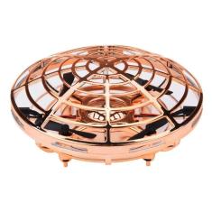 Mini Drone Dourado Disco Voador Ufo Infantil Bateria