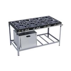Fogão Industrial 8 Bocas 30X30 com Forno S2000 Metalmaq, Gás Natural
