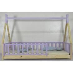 Cama Montessoriana Solteiro Cabana Colorida Madeira Maciça Pinus - Pip