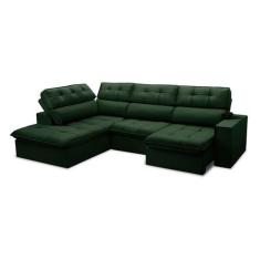 Sofá 5 Lugares Retrátil e Reclinável Arezzo com Chaise Esquerdo Veludo
