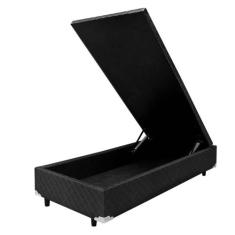 Cama Box Bau Solteiro King Poliester (0.96X2.03) - GENKI KENKO, CINZA
