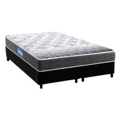 Cama Box King: Colchão Espuma Probel Guarda Costas Super Resistente + Base Crc Suede Black(193X203)