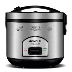 MONDIAL Panela Elétrica de Arroz, Preto/Inox, 700W, 110V - PE-42-10X