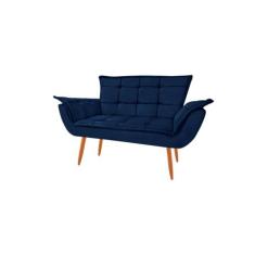 Namoradeira Opala Decorativa 2 Lugares Suede Azul Marinho - Maitê Moda