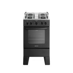 Fogão 4 Bocas Com Mesa Inox Milão Plus 30000177 Atlas Preto Bivolt