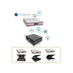 Conjunto Cama Box Baú Casal King + Colchão Sankonfort Le Griff  Molas 