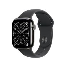 Apple Watch Series 11 GPS + Cellular, Caixa em titânio ardósia de 42 mm com Bracelete desportiva preta - M/G