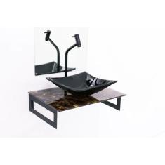 Gabinete de vidro 50cm para banheiro chipre mármore imperador - EKASA